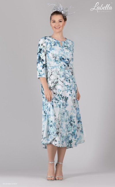 Light Blue Floral Midi Dress