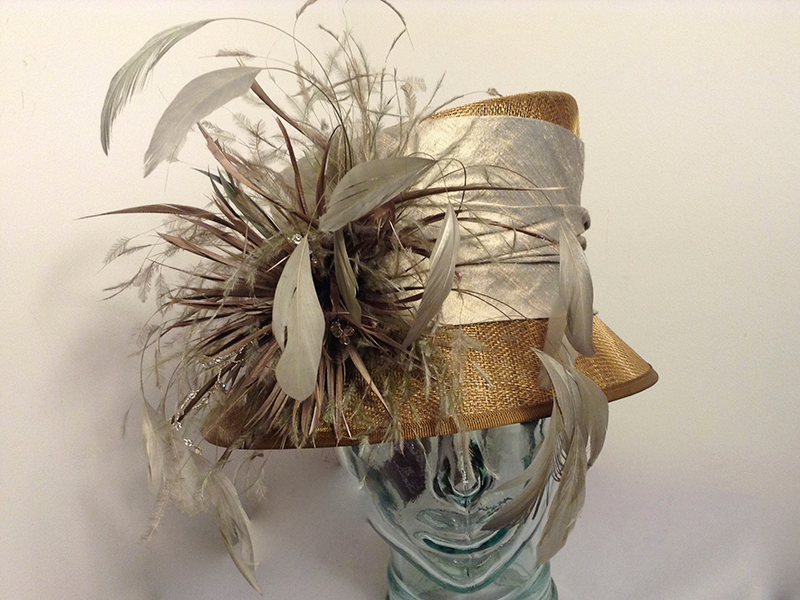 Hat  Chocolate Mink Feather Hat