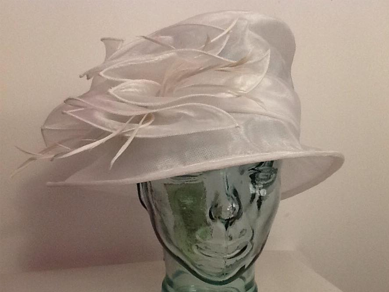 Ivory ruffle hat