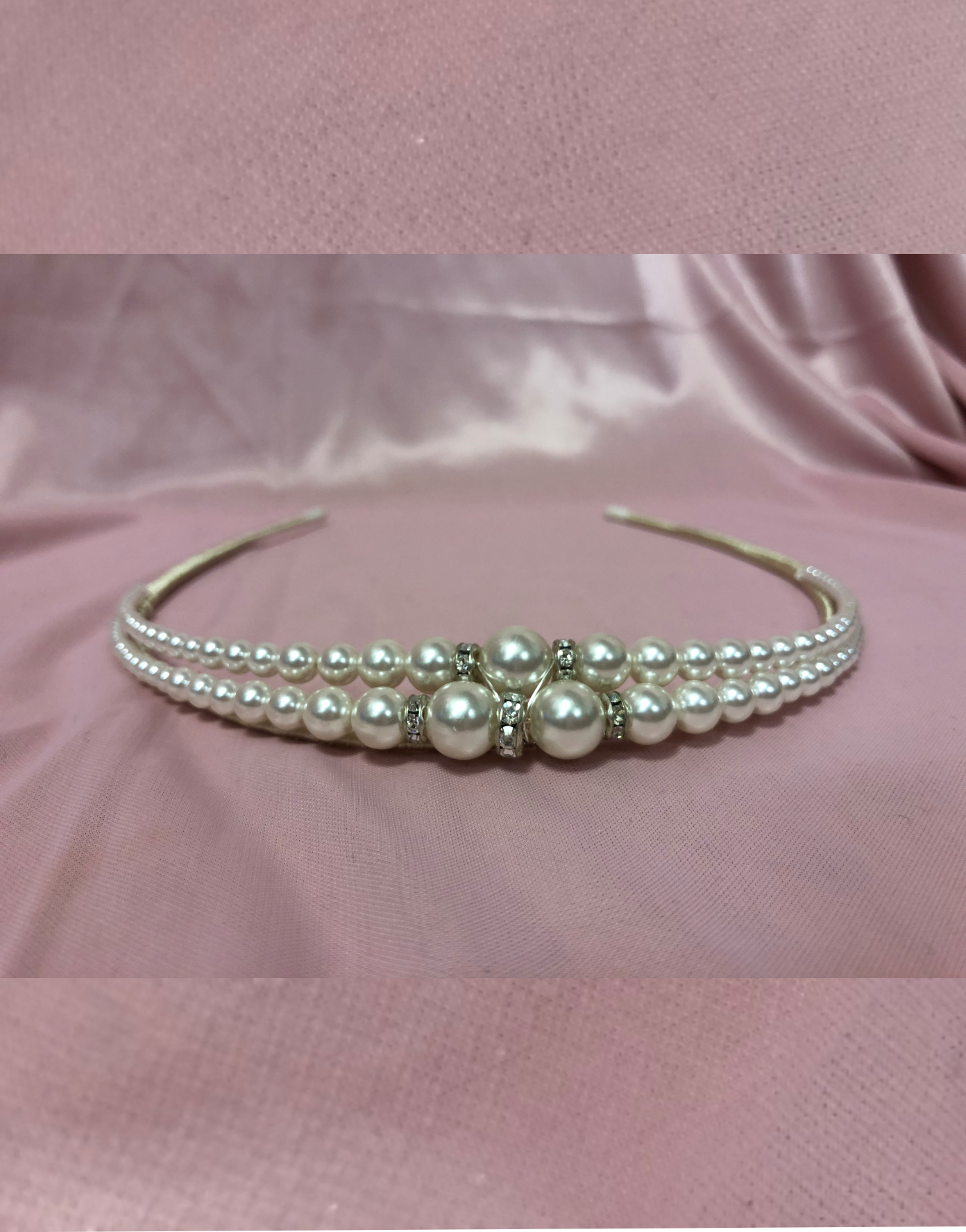 Pearl Band with Diamante Rondelles