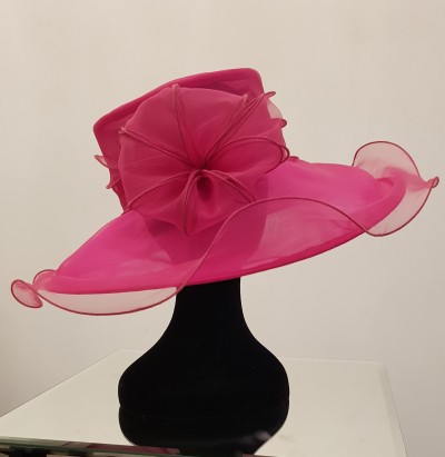 Fuschia Organza Hat 