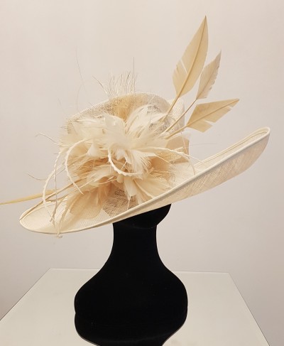  Large Cream & Gold Hat